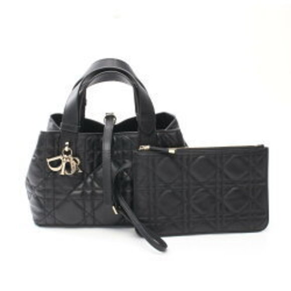 Dior Toujours Cannage Handbag Leather Black - Picture 1 of 8